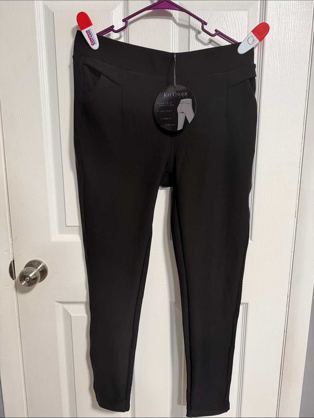 Kay Unger Black Skinny Ponte Ankle Pants